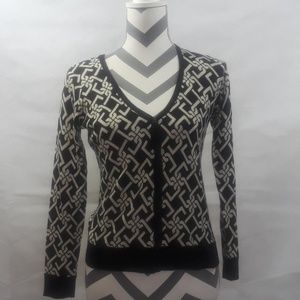 Talbots Cardigan Black and White P